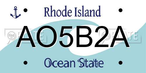 AO5B2A Rhode Island License Plate