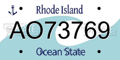 AO73769 Rhode Island License Plate