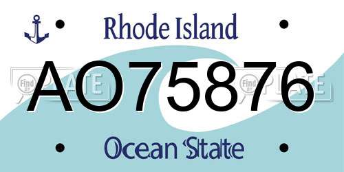 AO75876 Rhode Island License Plate