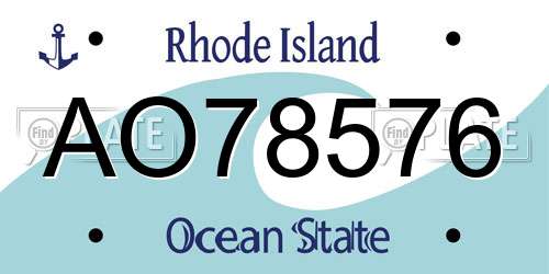 AO78576 Rhode Island License Plate