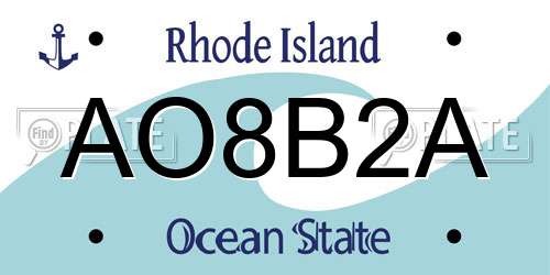 AO8B2A Rhode Island License Plate