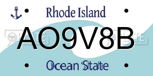 AO9V8B Rhode Island License Plate