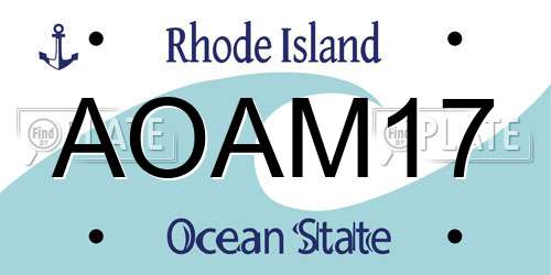 AOAM17 Rhode Island License Plate