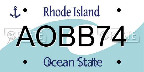 AOBB74 Rhode Island License Plate