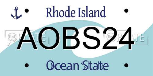 AOBS24 Rhode Island License Plate