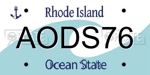 AODS76 Rhode Island License Plate