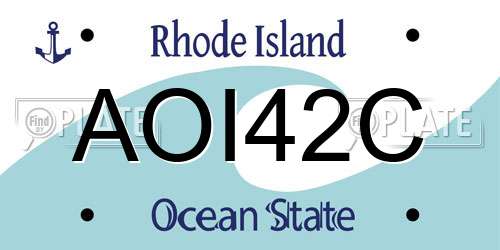 AOI42C Rhode Island License Plate