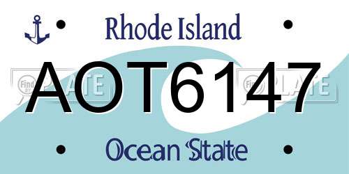 AOT6147 Rhode Island License Plate