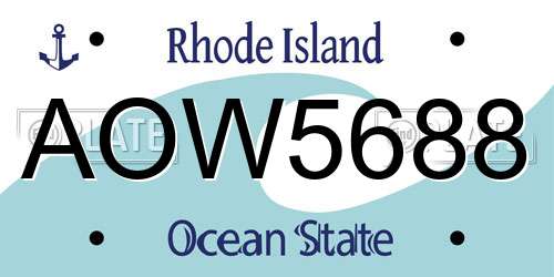 AOW5688 Rhode Island License Plate