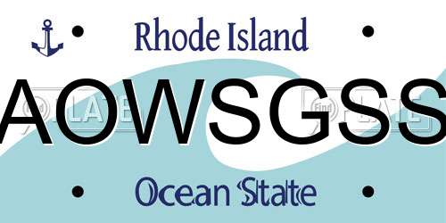 AOWSGSS Rhode Island License Plate