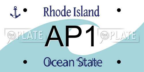 AP1 Rhode Island License Plate