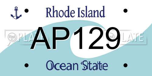 AP129 Rhode Island License Plate