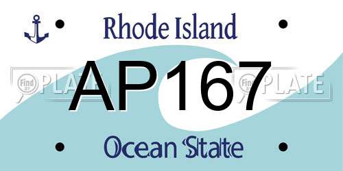AP167 Rhode Island License Plate