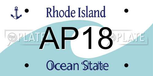 AP18 Rhode Island License Plate