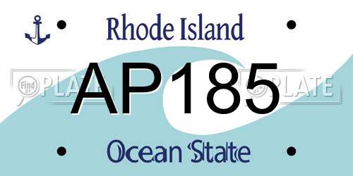 AP185 Rhode Island License Plate