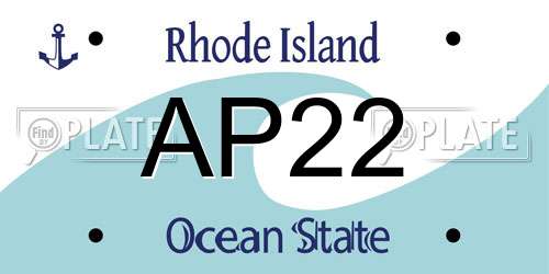 AP22 Rhode Island License Plate