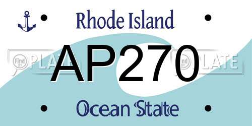 AP270 Rhode Island License Plate