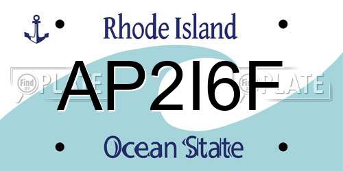 AP2I6F Rhode Island License Plate
