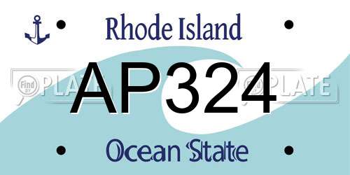 AP324 Rhode Island License Plate