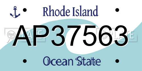 AP37563 Rhode Island License Plate