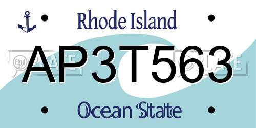 AP3T563 Rhode Island License Plate