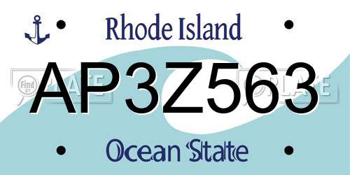AP3Z563 Rhode Island License Plate