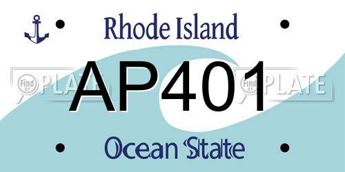 AP401 Rhode Island License Plate