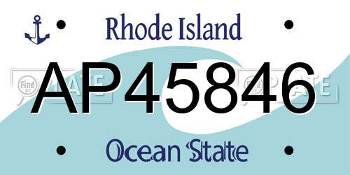 AP45846 Rhode Island License Plate