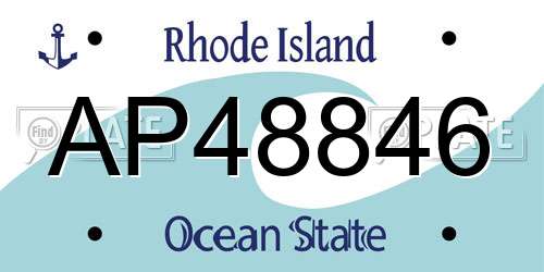 AP48846 Rhode Island License Plate