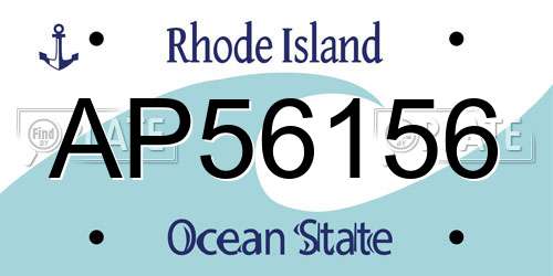 AP56156 Rhode Island License Plate