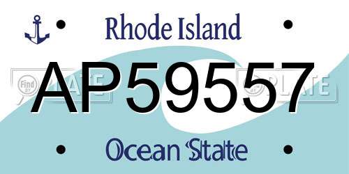 AP59557 Rhode Island License Plate