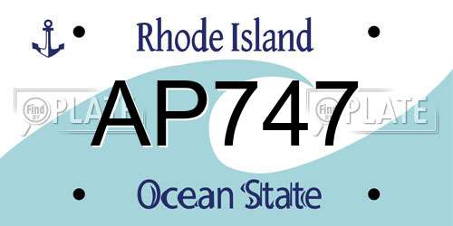 AP747 Rhode Island License Plate