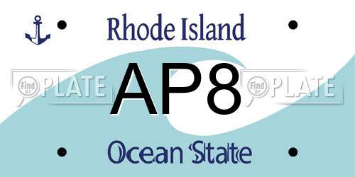 AP8 Rhode Island License Plate