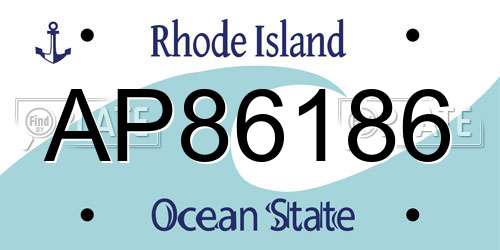 AP86186 Rhode Island License Plate