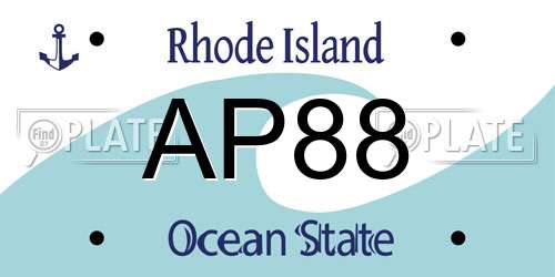 AP88 Rhode Island License Plate