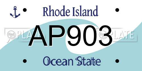 AP903 Rhode Island License Plate
