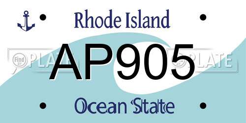 AP905 Rhode Island License Plate