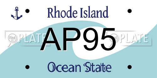 AP95 Rhode Island License Plate