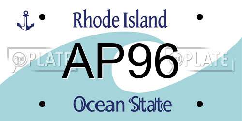 AP96 Rhode Island License Plate