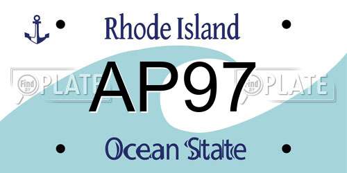 AP97 Rhode Island License Plate