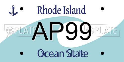 AP99 Rhode Island License Plate