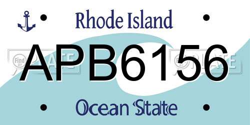APB6156 Rhode Island License Plate