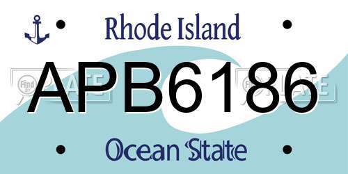 APB6186 Rhode Island License Plate