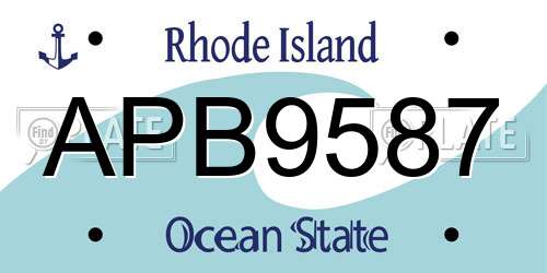 APB9587 Rhode Island License Plate