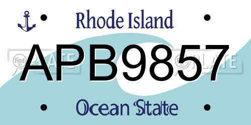 APB9857 Rhode Island License Plate