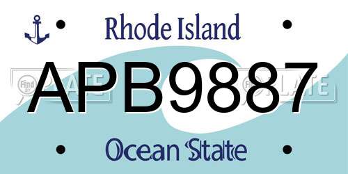 APB9887 Rhode Island License Plate