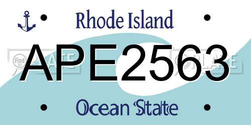 APE2563 Rhode Island License Plate