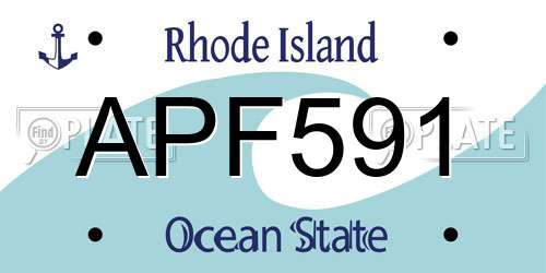 APF591 Rhode Island License Plate
