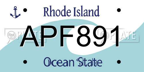 APF891 Rhode Island License Plate
