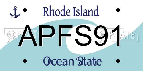 APFS91 Rhode Island License Plate